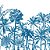Papel de Parede Personalizado Palm Trees Monocromática Azul Sob Medida - Imagem 2