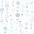 Papel de Parede Personalizado Infantil Flores Abstratas Azul Sob Medida - Imagem 2