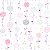 Papel de Parede Personalizado Infantil Flores Abstratas Rosa Sob Medida - Imagem 2