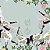 Papel de Parede Personalizado Cisnes e Flores Verde Sob Medida - Imagem 2