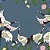 Papel de Parede Personalizado Cisne e Flores Azul Sob Medida - Imagem 2