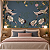 Papel de Parede Personalizado Cisne e Flores Azul Sob Medida - Imagem 1