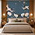 Papel de Parede Personalizado Cisnes e Flores Azul 2 Sob Medida - Imagem 1