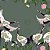 Papel de Parede Personalizado Cisnes e Flores Verde Forte Sob Medida - Imagem 2