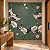 Papel de Parede Personalizado Cisnes e Flores Verde Forte Sob Medida - Imagem 1
