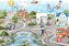 Papel de Parede Infantil Quarto Personalizado Cidade das Profissões Sob Medida - Imagem 2