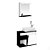 Gabinete Para Banheiro Com Espelheira Sicília Preto E Branco Rorato - Imagem 1