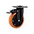 Rodizio Giratorio com Freio Glpbf 514 5" pu.e Preto Laranja 4800 Colson - Imagem 1