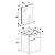 Toucador Celite Like 1 Gabinete + Espelho 41X34 Wengue Branco - Imagem 2