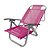 Cadeira de Praia BTF Reclinável Copacabana Rosa em Alumínio - Imagem 1
