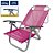 Cadeira de Praia BTF Reclinável Copacabana Rosa em Alumínio - Imagem 3