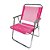Cadeira de Praia Varanda Extra Larga 130 kg Rosa em Alumínio BTF - Imagem 1