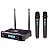 Microfone Uhf-600 Duplo De Mão Multifrequência Sem Fio Sauhf600pro - Imagem 1