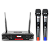 Microfone Uhf Dupla Frequência Fixa Transmissão Digital - Imagem 1