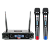 Microfone Uhf Duplo Multi-frequência 2x300 Canais Transmissão Digital - Imagem 1