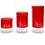 Conjunto 3 Potes Will Inox E Vidro Vermelho D0309 - Imagem 1