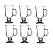 Conjunto 6 Tacas Para Cappuccino Com Alca E Pe De Vidro New Irish Coffee 310Ml - Imagem 1