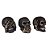 Kit Caveiras Cega/Surda/Muda Preto Com Dourado Skull Kit-08 - Imagem 2
