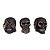 Kit Caveiras Cega/Surda/Muda Preto Com Dourado Skull Kit-08 - Imagem 1