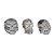 Kit de Caveiras Cega/Surda/Muda Branca Skull Kit-01 - Imagem 3