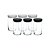 Pote De Vidro Canary 6 Pecas Preto E Branco 700Ml Cn12 - Imagem 1