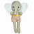 Elefante Boneco de Tecido Artesanal Hortelã - Imagem 1