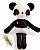 Urso Panda Boneco de Tecido Artesanal Roupinha Amarela - Imagem 1
