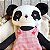 Urso Panda Boneco de Tecido Artesanal roupa vermelha - Imagem 8