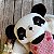 Urso Panda Boneco de Tecido Artesanal roupa vermelha - Imagem 7