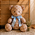 Urso de Tecido Xadrez Caramelo - Imagem 3