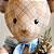 Urso de Tecido Xadrez Caramelo - Imagem 5