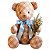 Urso de Tecido Xadrez Caramelo - Imagem 1