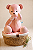 Urso artesanal em tecido Rosa - Imagem 2