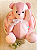 Urso artesanal em tecido Rosa - Imagem 1