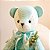 Urso de Tecido Azul Celeste Chevron - Imagem 3