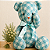 Urso de Tecido Xadrez Azul Turquesa - Imagem 2
