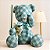Urso de Tecido Xadrez Azul Turquesa - Imagem 3