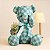 Urso de Tecido Xadrez Azul Turquesa - Imagem 7