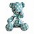 Urso de Tecido Xadrez Azul Turquesa - Imagem 1