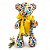 Urso de Tecido Autismo Coração Amarelo - Imagem 1
