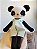 Urso Panda Boneco de Tecido Artesanal roupa verde - Imagem 3