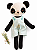 Urso Panda Boneco de Tecido Artesanal roupa verde - Imagem 1