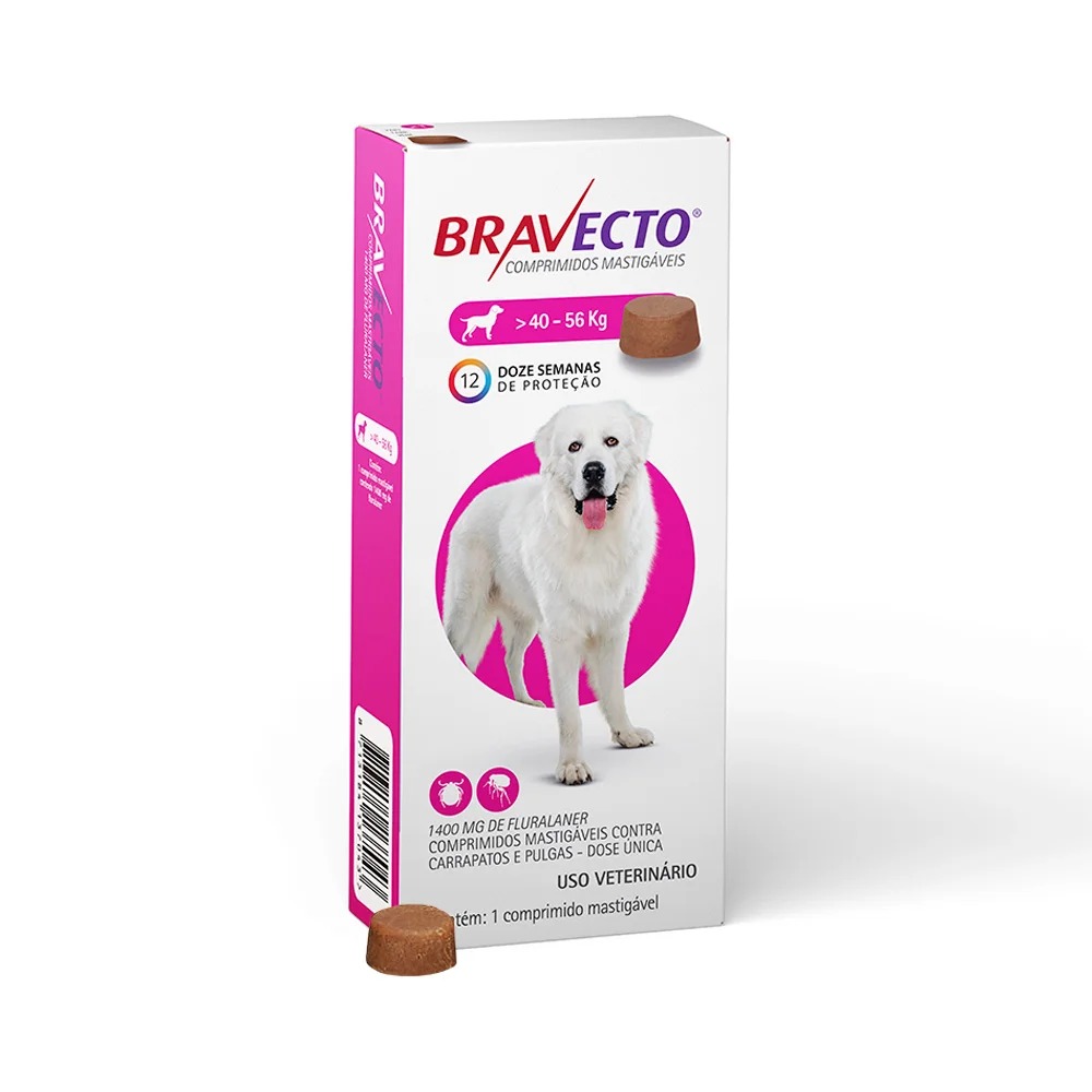Antipulgas e Carrapatos Bravecto MSD para Cães de 40 a 56 kg - Imagem 1