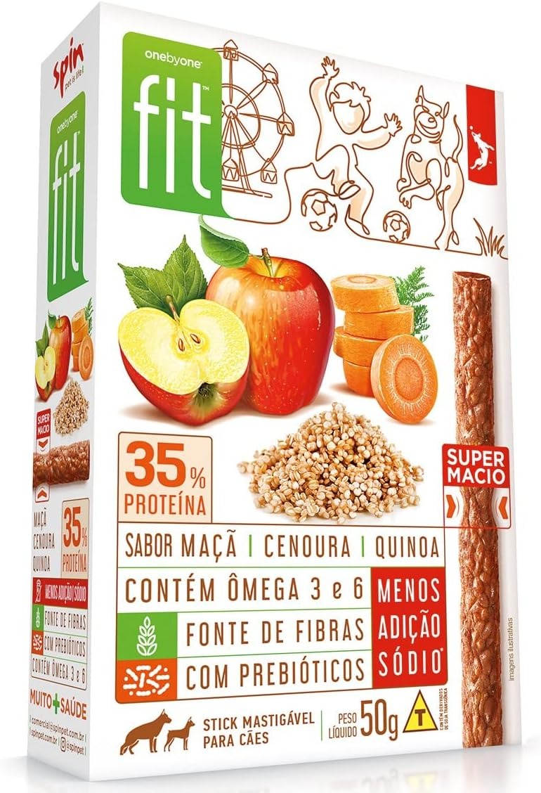 Petisco Stick Gourmet Fit Spin Pet Maça, Cenoura e Quinoa Cães 50g - Imagem 1