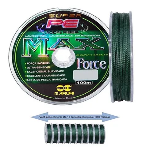 Linha Multifilamento Maruri PE Max Force 0,26mm 39lbs - 100 Metros - Imagem 2