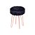 Puff Glamour Baixo(40cm) Base Metal Cor Cobre Estofado Revest. Pelo Sintético - Imagem 6