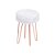 Puff Glamour Baixo(40cm) Base Metal Cor Cobre Estofado Revest. Pelo Sintético - Imagem 1