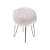 Puff Petit Baixo(40cm) Base Metal cor Cobre Estofado Revest. Pelo Sintético - Imagem 3
