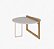 Mesa de Centro Linnea Menor 36(A) x 60(L) x 60(P)cm, Base Amêndoa e Metal Dourado C/ Tampo - Imagem 1