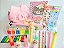 Kit Papelaria Fofa Presente kawai Criativo 20 itens Escolar infantil Divertido Marca texto Bloquinhos - Imagem 2